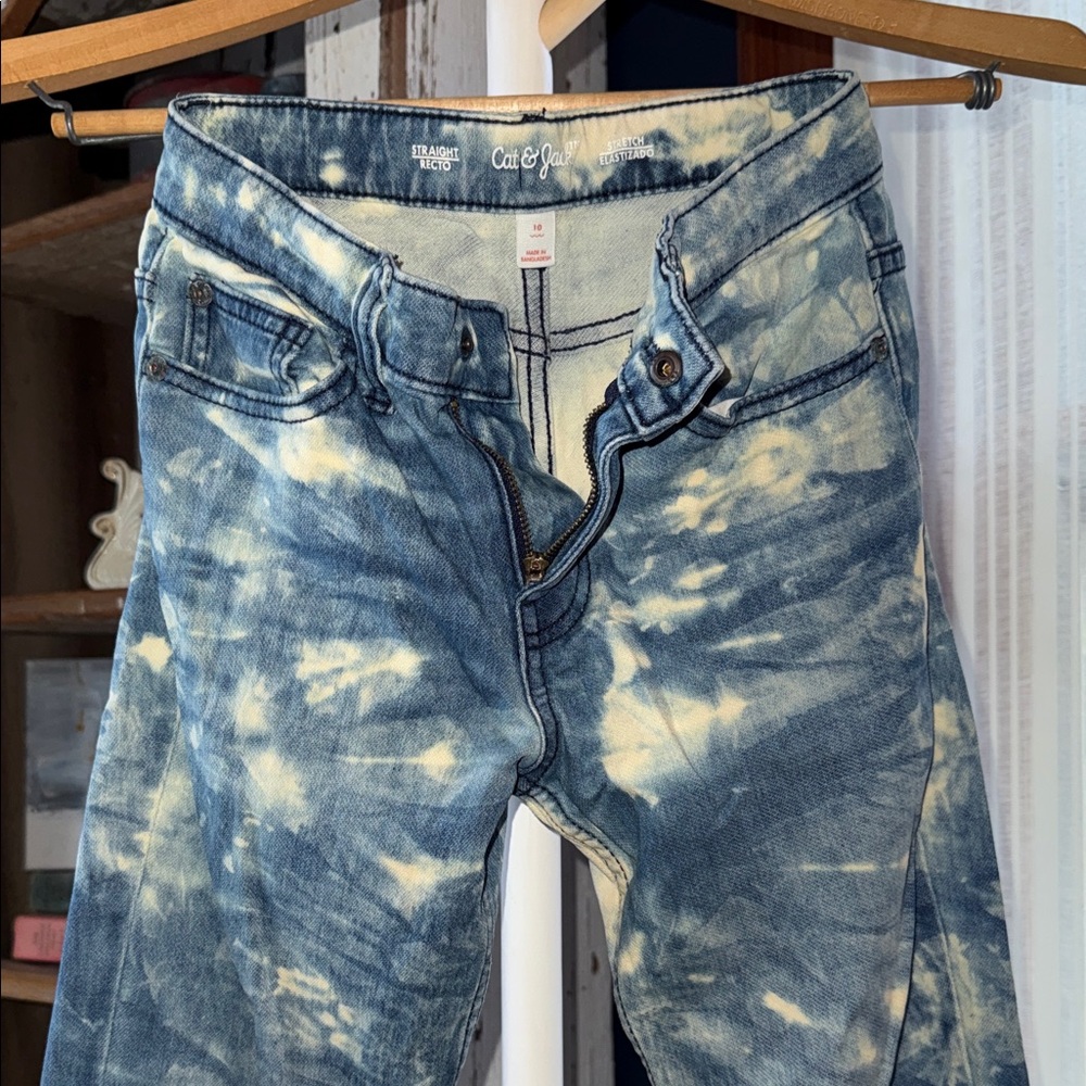 Cat & Jack Blue and Cream Kids Jeans